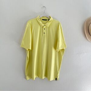 Perry Ellis Yellow Collared Button Shirt Short Sleeve XXL